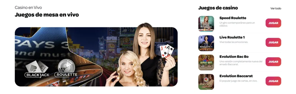 Juegos de mesa en vivo